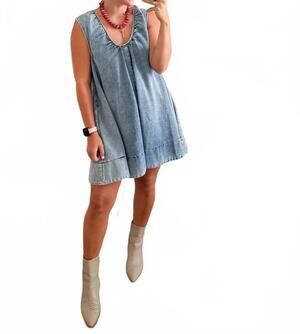 NEW KARLIE baby mini jean dress in denim
